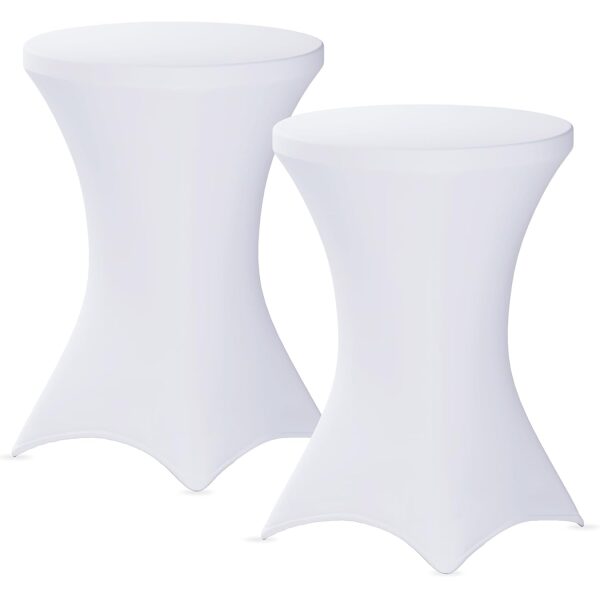 Cocktail Table Covers Spandex Stretch - White