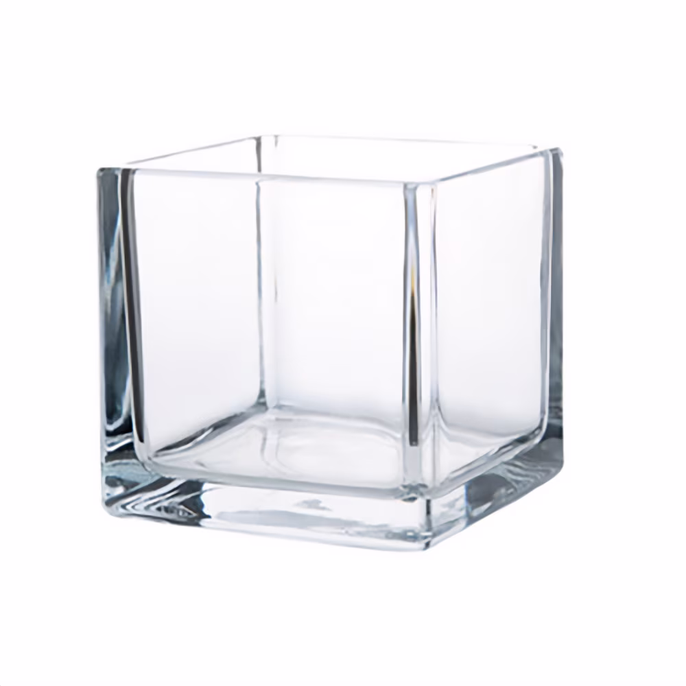 6″ Clear Glass Square Vase