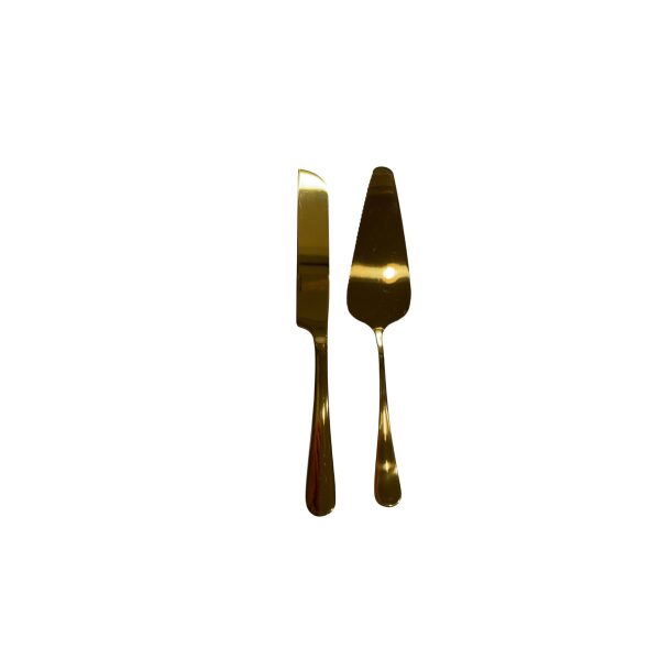 Gold Cake Knife and Server