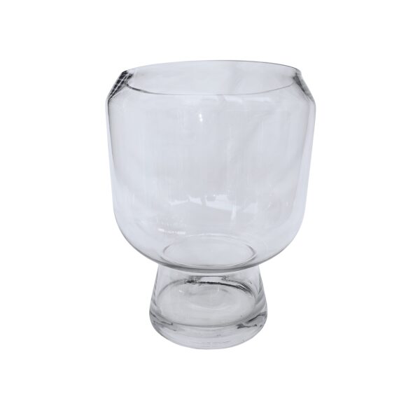 Large Clear Glass Pedestal Vase